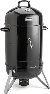 Cuisinart 18” Vertical Charcoal Smoker, Integrated Thermometer, Water Bowl and Dual Vents Perfect for Smoked Brisket, Chrome Plated Grates Smoker Grill for BBQ, Camping, Tailgates
