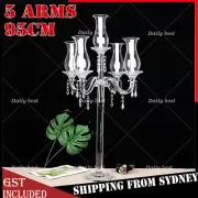 95cm Crystal Glass Clear Candlestick Candelabra Party Centerpieces Candle Holder