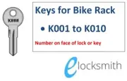 Key to your key code number Fits Ezigrip Bike Rack - Ezi Grip - K001 to K010