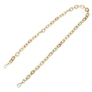 47 Inch Acrylic Chain Purse Strap Replacement Luxury Handbag Strap, White Brown