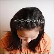 Vintage Crystal Headband Clip Silver Rhinestone Braided Crystal Eye Hairband CZ Bang Hair Hoop Hairstyle Headband Double Layer Twist Plait Braided Headband Jewelry for Women and Girls (Silver, One size)