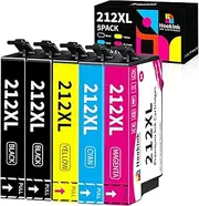 Hookink 212XL 212 Ink Cartridges Compatible for Epson 212XL Ink Cartridges for Epson Expression Home XP-2100 XP2100 XP-3100 XP-3105 XP-4100 XP4100 WF-2810 WF-2830 WF-2850 Printer (2B, 1C, 1M, 1Y)