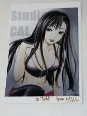 AUTOGRAPHED Japanese Anime comic BRUNETT Mill studio cal POSTCARD