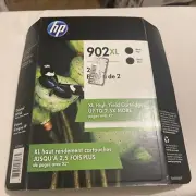 (2 PACK) HP 902XL High-Yield Black Ink Cartridge - Factory Sealed EXP June/2022