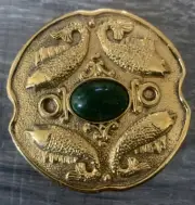 Rare Vintage 1960's Max Factor Golden Seas Fish Powder Puff Compact