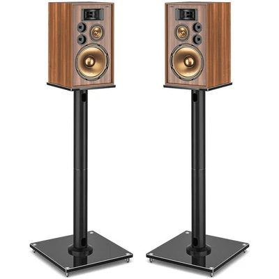 Universal Speaker Stands Pair for Surround Sound, 28 Inch Floor Speaker Stand...