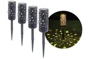 LED Solar Lights Outdoor Garden Spike Torch Light Star Hollow Patio Lighting Landscape Spike Torch Light Waterproof