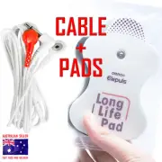 Omron ELECTRODE TENS PADS CABLE WIRE LEAD CORD + 2 Omron LONG LIFE PADS