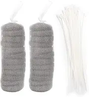Stainless Steel Washing Machine LINT Traps Filter KIT with Cable Ties for Cleaning Home Laundry Hose