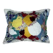 NEW Handmade Easter Chick & Egg Shells Pillow Vintage Quilt Old Chenille