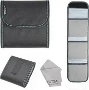 FOTGA 3-slot Camera Lens Filter Case Pouch Wallet for 4x4 100mmx100mm Square Filter Circular Filter Up to 95mm CPL UV ND Filter Case,with Belt Loop,Cleaning Cloth, Water-Resistant Dustproof Shockproof