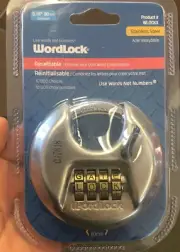 Wordlock Combination Discus Padlock – 4 Dial, Stainless Steel WLOCKX 80mm