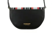 Burberry Unisex "Micro Olympia" Bright Red Checkered Leather Mini Bag
