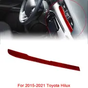 For 2015-2021 Toyota Hilux Car Center AC Vent Bottom Frame Carbon Fiber Trim Red (for: Toyota)