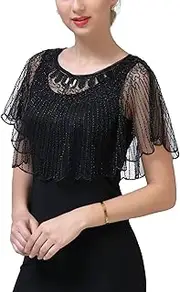 [vimate] Sparkling Metallic Pashmina Shawl Wraps Scarf for Bridal Wedding Evening Party Formal Dresses