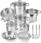 Duxtop Professional Stainless Steel 17PC Pots and Pans Set, Induction Cookware