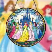 Disneyland Castle Glass Suncatcher, Disney Princess Stained Glass Suncatcher