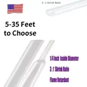 Heat Shrink Tubing Cable Sleeve Shrinkable Wire Tube 1/4" Diameter Clear