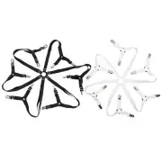 Bed Sheet Straps Adjustable Elastic Bed Sheet Holder Straps for Full Bed 12 Clip