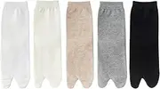 [FBIEE88TR] 5 Pairs Women's Solid 2 Toe Flip Flop Socks Tabi Socks Elastic Low Cut Ankle Socks