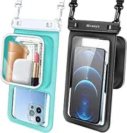 Niveaya [Floatable Floating Waterproof Phone Pouch 2 Pack-Up to 8.5", Large Space Adjustable Neck Lanyard Waterproof Phone Case, Phone Dry Bags for Vacation Beach Pool Kayak Cruise Travel Essentials