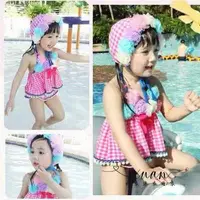 在飛比找蝦皮購物優惠-Xuan♥ 韓版2021新款兒童泳衣女童花仙子花朵裙式分體表