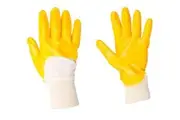Yellow Nitrile Dip G300 Gloves - High Visibility with Comfortable Cotton Lining - Sizes L to XL