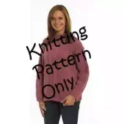 New Plymouth Yarn P624 Plymouth Tweed Ribbed Pullover Sweater Knitting Pattern