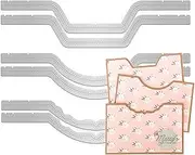 Matty's Crafting Joy Pocket Notch Borders Die Cut Set of 6, Stitched Edge Dies, Metal Cutting Dies for Gatefold Card Making, Albums, Journals, Paper Crafting, Scrapbooking Supplies