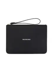 Balenciaga Zipped Leather Pouch