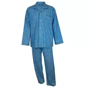 MEN'S LYNX WINTER PYJAMAS 7XL Blue Topaz Stripe Flannelette Sleepwear PJs