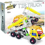 Construct IT Tip Truck – 129-Piece STEM Metal Construction Set – Build Your Own Tipping Vehicle with Kid-Friendly Tools – Hands-On Engineering Model for Kids Ages 8–12