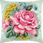 DIY Needlepoint/Tapestry Pillow Kit "Bouquet of Spring" 16x16 in / 40x40 cm