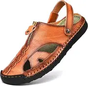 Shaire Men'S Sandals Outdoor Leather Closed Toe Beach Shoes