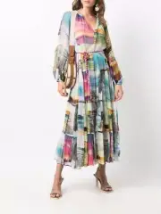 BNWT ZIMMERMANN SHELLY TIERED TIE MIDI DRESS - SIZE 0/8 AU/4 US (RRP $1100)