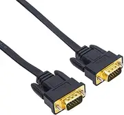 DTECH 1.8m Thin Computer Monitor VGA Cable 15 Pin Male to Male Connector Ultra Flat SVGA HD Video Wire (6 Feet, Black)