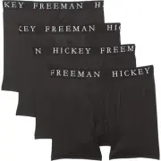 HICKEY FREEMAN 4 PAIR Black Micro Modal BOXER Briefs Underwear Mens SMALL NEW