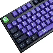 MOLGRIA Keycaps Purple and Black 128 Set Unit-01 Keycaps for Gaming Keyboard, PBT Cherry Profile Dye Sublimation Keycaps for Gateron Kailh Cherry MX 104/87/74/61 60/75 Percent Keyboard
