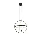 JAZAVA 60-Watt Integrated LED Black Ringed Adjustable Pendant Light