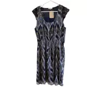 Sundance Dress Womens L Peacock Chiffon Silk Midi Whimsy Pullover NWT