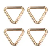 4Pcs Triangle Key Ring Spring 1" Metal Spring Rings Buckle Clips Gold