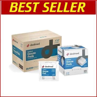 Premium 4'' x 4'' Medical Gauze Pads - Sterile & Individually Wrapped, 100 Count