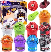 Halloween Slime 9 Pack, Scented, Fluffy, Party Favors, Kids Gifts