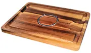 Davis & Waddell Acacia Wood Spiked Carving Board Natural & Stainless Steel 40x30x2cm
