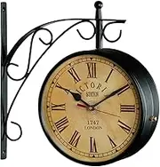 10" Victoria London Station Double Sided Railway Station Clock Antique Vintage Railway Station 2 Sided Wall Clock Home Decor Wall Clock