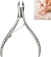 Professional Cuticle Clipper 1/2 Jaw Cuticle Nipper Stainless Steel Manicure Foot Hand Ingrown Nail Cuticle Cuticle Scissors (Silver Grey)