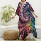 Psychedelic Caftan Kaftan Dress Festival Goddess New Age Fractal Spiral Rave