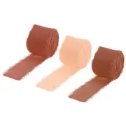 Chiffon Ribbon 1.5" x 10 Yard Fringe Ribbon, Light Orange/Dark Brown/Brown