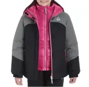 Gerry Youth 3 in 1 Systems Jacket W/ Reversible Knit Beanie Grey/Black/Pink 7/8
