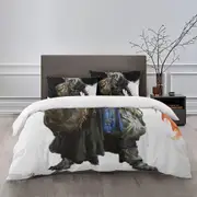 Bed Sheets g1117 Black Myth: Wuko Bedding Sets Bed Cartoon Duvet Cover Lightweight 3 Piece Bet Sets for Kids Boys Girls (1 Duvet Cover and 2 Pillowcas